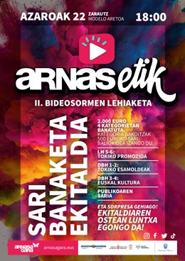 'Arnasetik' Lehiaketaren Sari Banaketa Ekitaldiko Kartela.