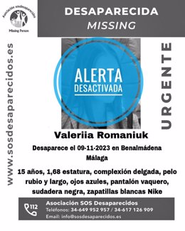 Desactivada la alerta por la desaparición de una joven en Benalmádena.