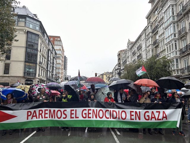 Manifestación en Santander contra el "genocidio" en Gaza.