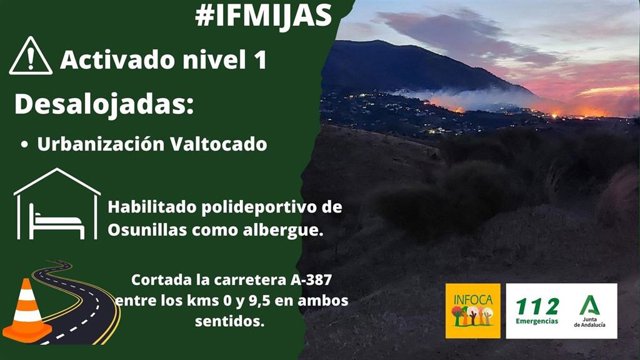 Aviso del incendio en Mijas.