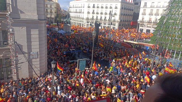 Puerta del Sol durante la manifestación del PP, a 12 de noviembre de 2023.