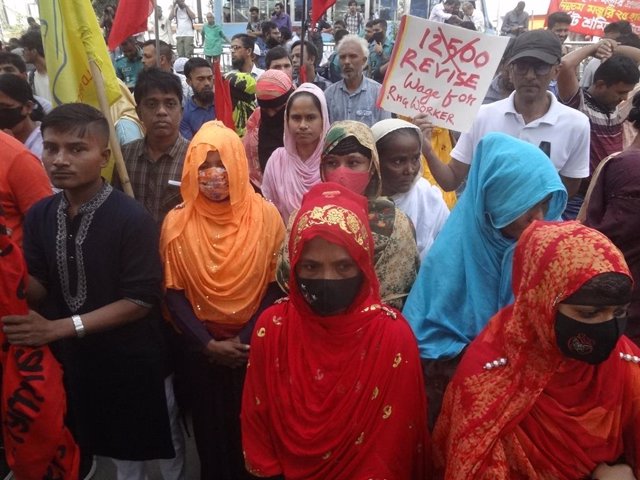 Manifestació de treballadores del sector tèxtil a Bangladesh