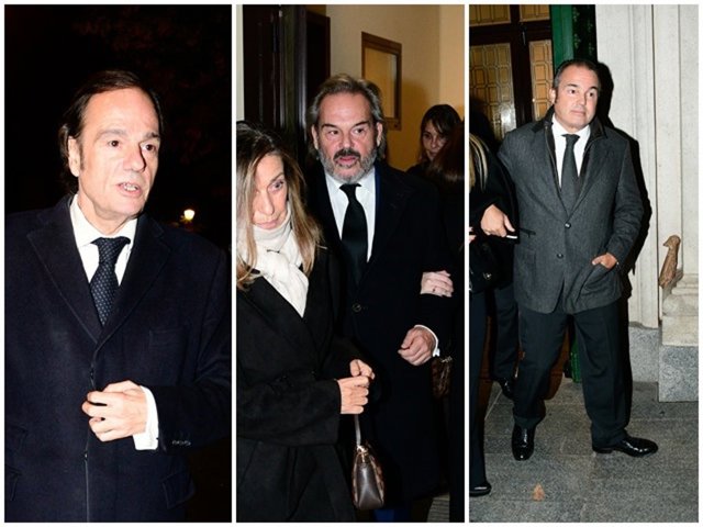 Íñigo, Fernando y Borja Fernández Tapias en el funeral de su padre