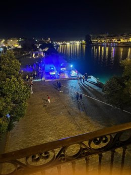 Dispositivo de búsqueda en el entorno del Muelle de la Sal de Sevilla