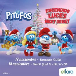 Con motivo del alumbrado navideño, El Faro reunirá a los personajes más icónicos de la Aldea Pitufo.