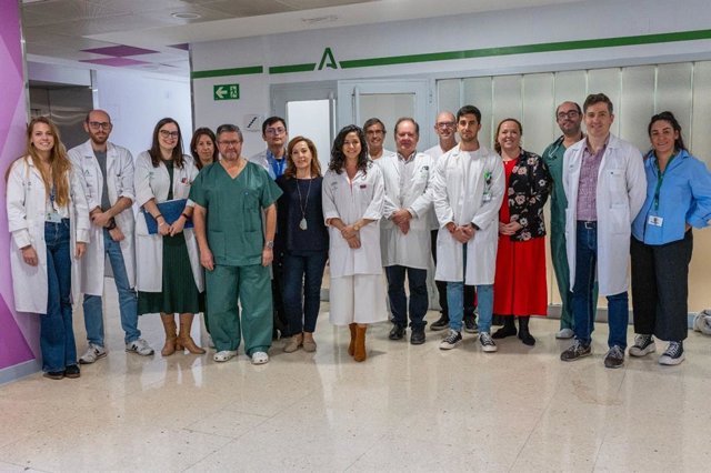 Miembros del comité de cáncer de pulmón en el Hospital de Jaén.