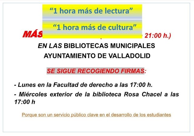 Cartel de la iniciativa emprendida en Valladolid