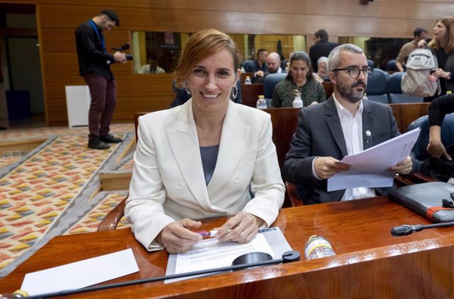 Archivo - La portavoz de Más Madrid en la Asamblea de Madrid, Mónica García, durante una sesión plenaria en la Asamblea de Madrid, a 19 de octubre de 2023, en Madrid (España). 