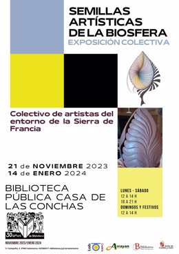 Cartel de la exposición en la Casa de las Conchas de Salamanca