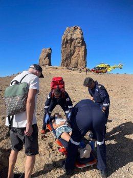 Herida en el Roque Nublo, en Tejeda (Gran Canaria)