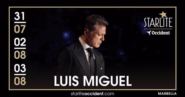 Cartel anunciador de los conciertos de Luis Miguel en Starlite Occident 2024.