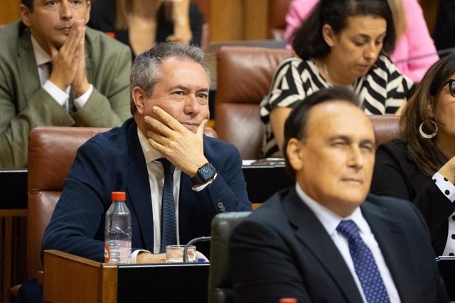 El secretario general del PSOE-A, Juan Espadas, en una foto de archivo en el Parlamento andaluz.