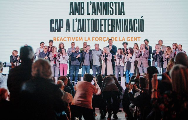 El president d'Òmnium Cultural, Xavier Antich, en l'acte 'Amb l'amnistia cap a l'autodeterminació' a l'Hospitalet de Llobregat (Barcelona)