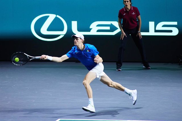 Jannik Sinner, durante un partido en la Copa Davis.