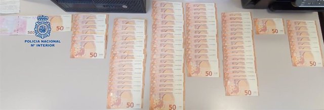 Billetes falsos intervenidos en una operación en Málaga.