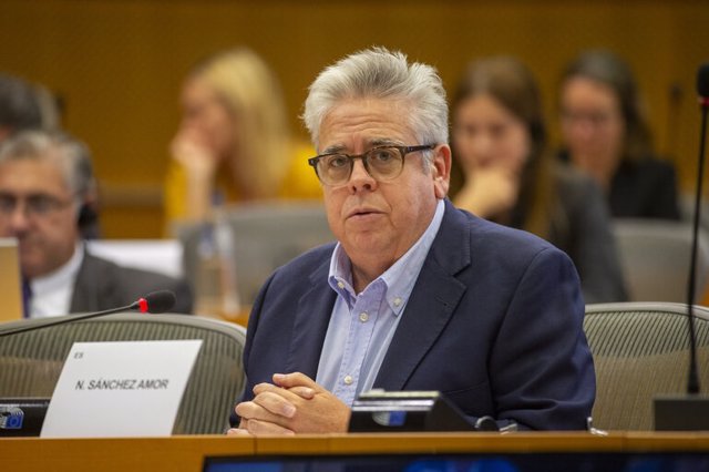 El eurodiputado socialista extremeño Ignacio Sánchez Amor, en el Parlamento Europeo