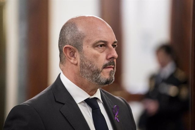 El presidente del Senado, Pedro Rollán, durante un acto con motivo del Día Internacional de la Eliminación de la Violencia contra la Mujer, a 24 de noviembre de 2023, en Madrid (España).