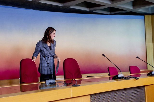 La portavoz de Más Madrid en el Ayuntamiento, Rita Maestre, en una rueda de prensa