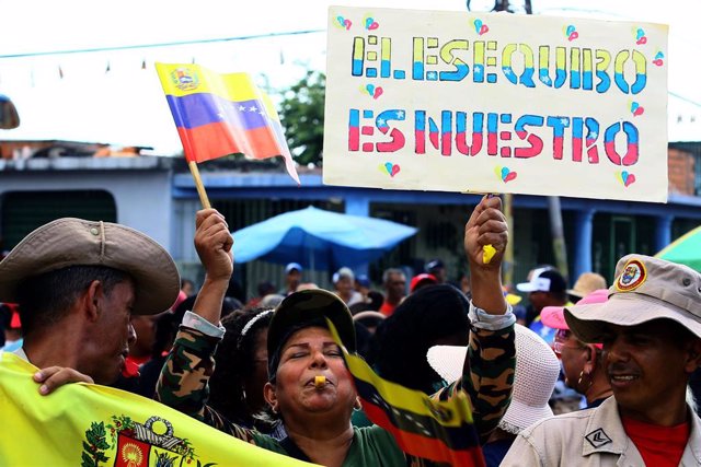 Manifestación en Venezuela en favor de la anexión del Esequibo