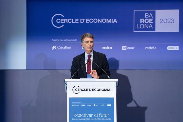 Archivo - El presidente del Cercle d'Economia, Jaume Guardiola, interviene durante la 38 reunión del Cercle d’Economia