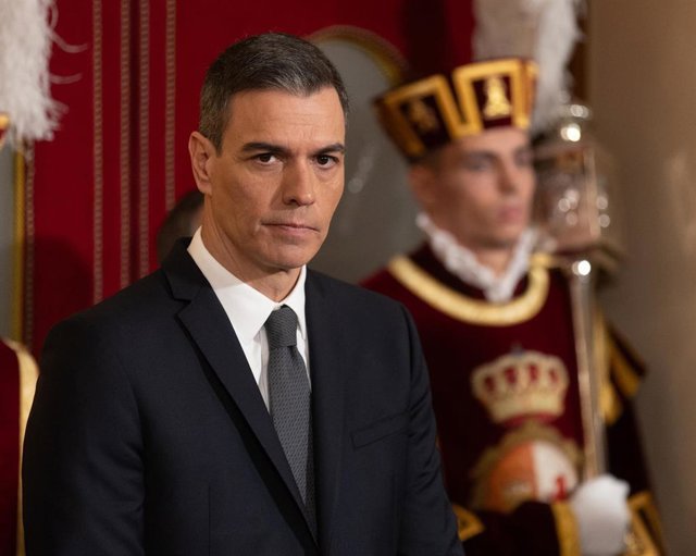 El presidente del Gobierno, Pedro Sánchez, durante el acto de homenaje a la Constitución, en el Congreso de los Diputados, a 6 de diciembre de 2023, en Madrid (España).