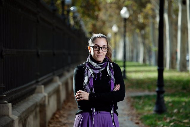 La coordinadora de Podem Catalunya, Conchi Abellán, en una entrevista d'Europa Press