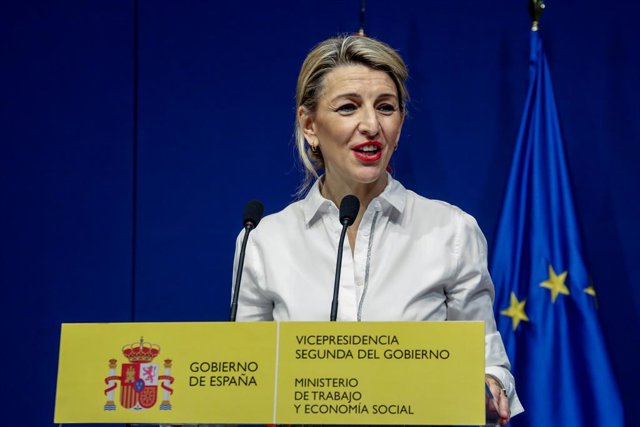 Archivo - La vicepresidenta segona i ministra de Treball i Economia Social, Yolanda Díaz