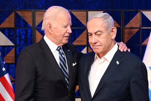Archivo - El presidente de Estados Unidos, Jode Biden, junto al primer ministro de Israel, Benjamin Netanyahu
