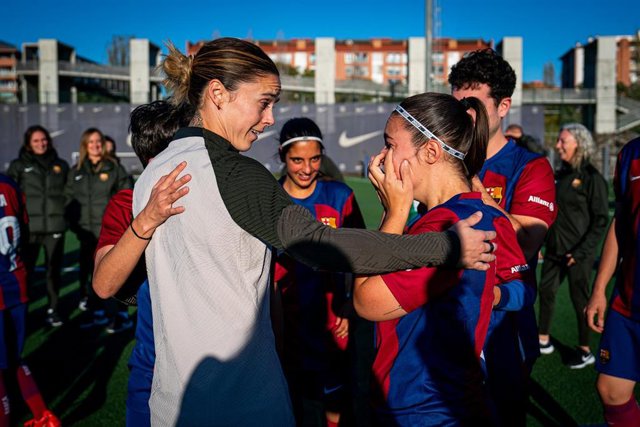Archivo - La jugadora del Barça Femení Mapi León en un acto del club con el Barça Genuine