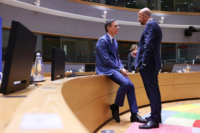 El president del Govern central, Pedro Sánchez, en la cimera del Consell Europeu 