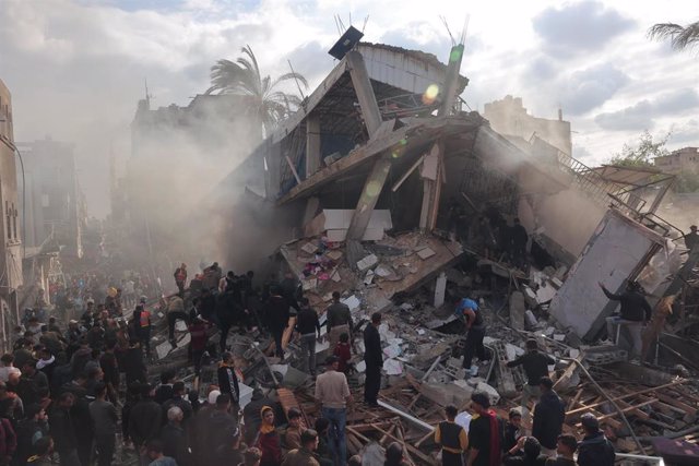 Edificio destruido en la Franja de Gaza