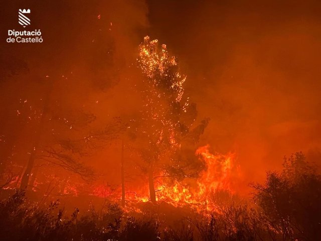 Incendio forestal en Les Useres (Castellón)