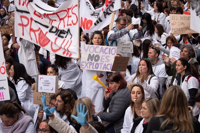 Manifestació de les infermeres de l'ICS