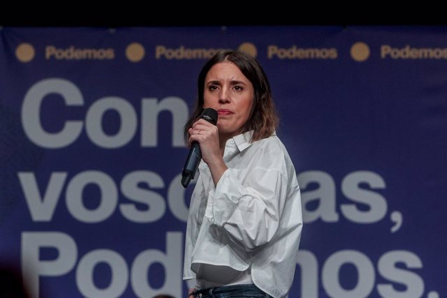 Archivo - La secretària d'Acció de Govern de Podem i ministra d'Igualtat en funcions, Irene Montero