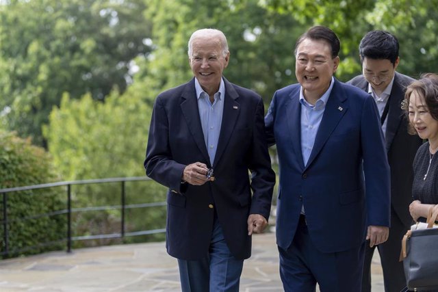 Archivo - Joe Biden y el presidente de Corea del Sur, Yoon Suk Yeol