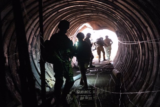 Túnel de Hamás en la Franja de Gaza descubierto por las fuerzas israelíes