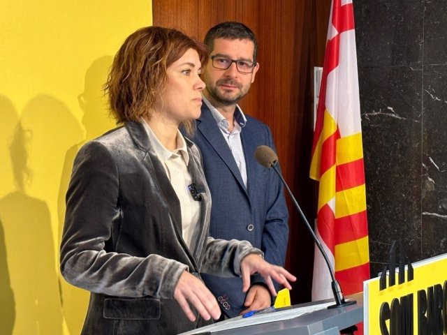 La portaveu d'ERC a Barcelona, Elisenda Alamany, i el regidor Jordi Castellana