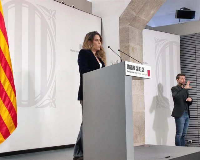 La portavoz del Govern, Patrícia Plaja, en rueda de prensa.