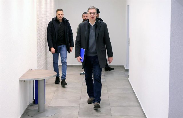 El presidente de Serbia, Aleksandar Vucic, tras la jornada electoral
