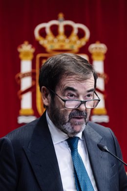 El presidente del Consejo General del Poder Judicial (CGPJ), Vicente Guilarte, interviene durante el acto de entrega de los XVI premios anuales del Foro Justicia y Discapacidad, en la sede del CGPJ, a 20 de diciembre de 2023, en Madrid (España). 