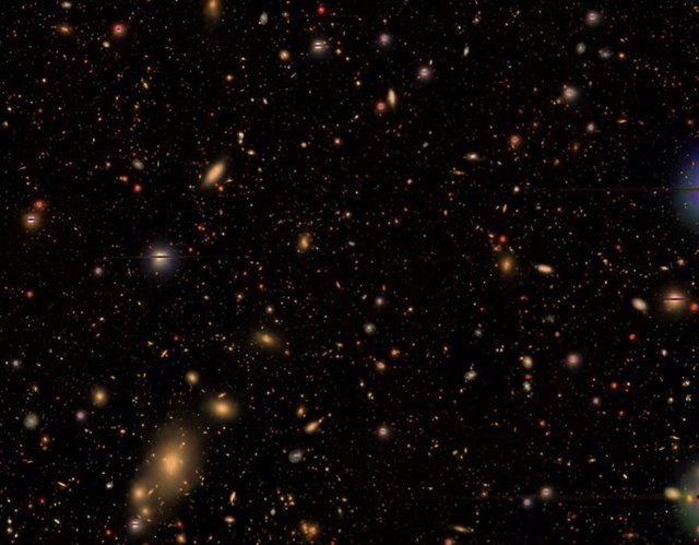 Una imagen obtenida a partir de observaciones de la estructura del universo a gran escala.