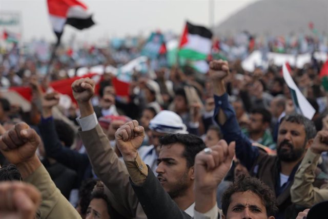 Imagen de archivo de protestas en Yemen  