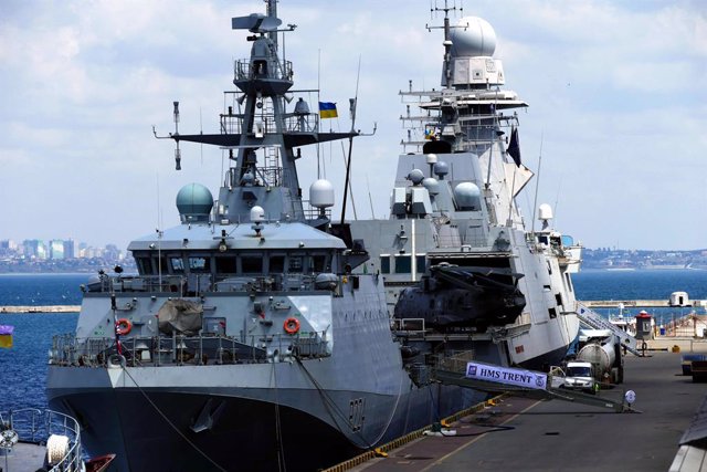 Archivo - El vaixell HMS Trent de la Marina Britànica al port d'Odessa, Ucraïna
