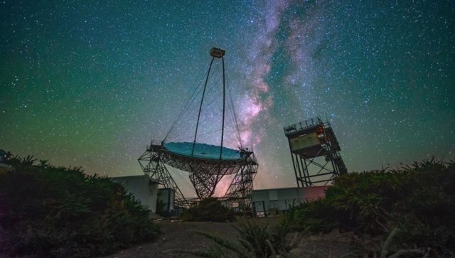 LST-1 durante la observación en CTAO-Norte, La Palma.