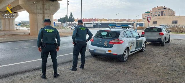 Guardia Civil en la zona de Cortijos de Marín, en Roquetas de Mar (Almería).