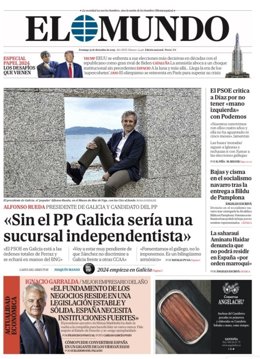 Archivo - Portada de El Mundo del domingo, 31 de diciembre de 2023
