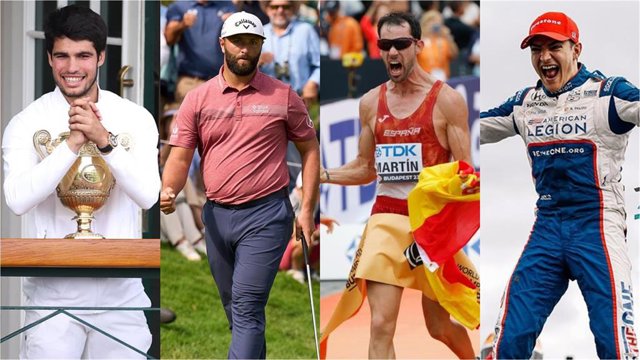 Carlos Alcaraz, Jon Rahm, Álvaro Martín, Álex Palou