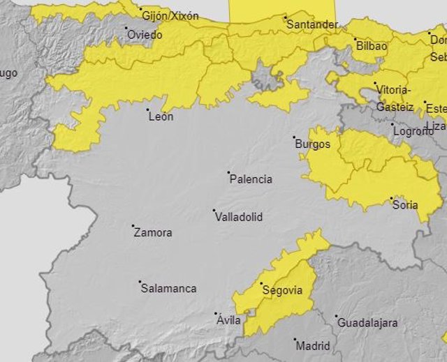 Avisos meteorológicos para este viernes en Castilla y Léon.