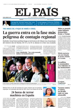 Portada de El País 7 de enero de 2024