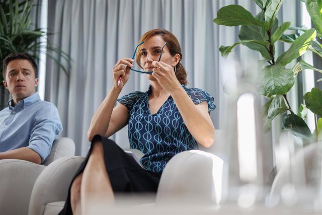 Archivo - Mónica García, durante el coloquio 'Jornada laboral de 32 horas.